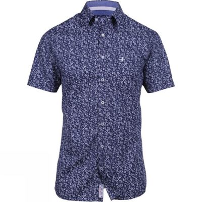 Camisa Brakeburn Floral Manga Corta Hombre - Azul Marino - Chile WHY310975